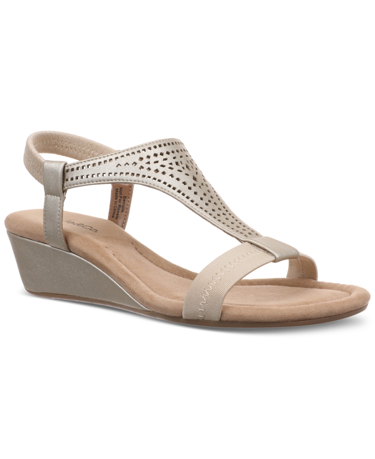 Style & Co Women's Step N Flex Vacanzaa Wedge Sandals, Created For Macy's In Pltno Perf