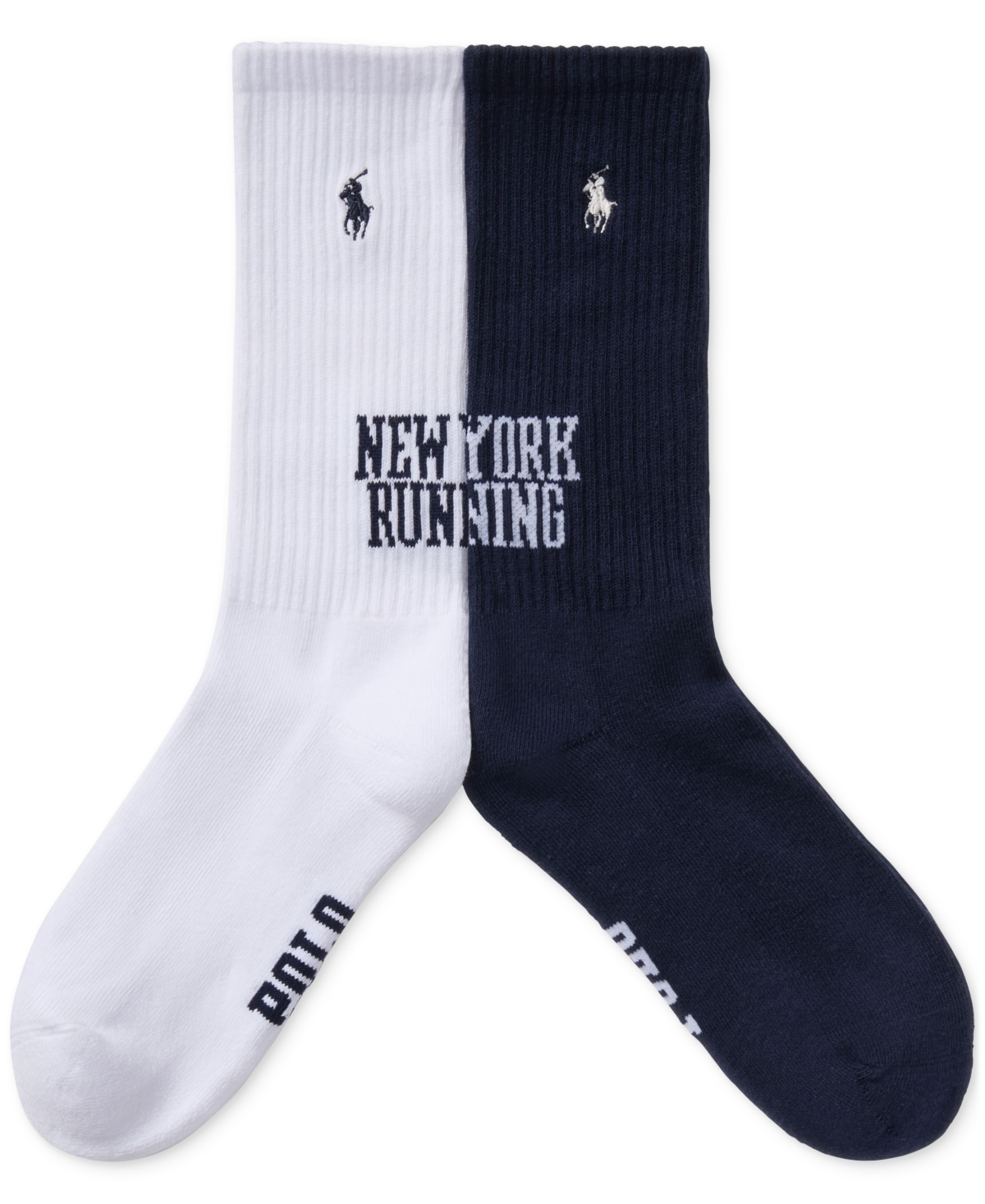 Polo Ralph Lauren Men's 2-pk. New York Running Crew Socks In Navy,white