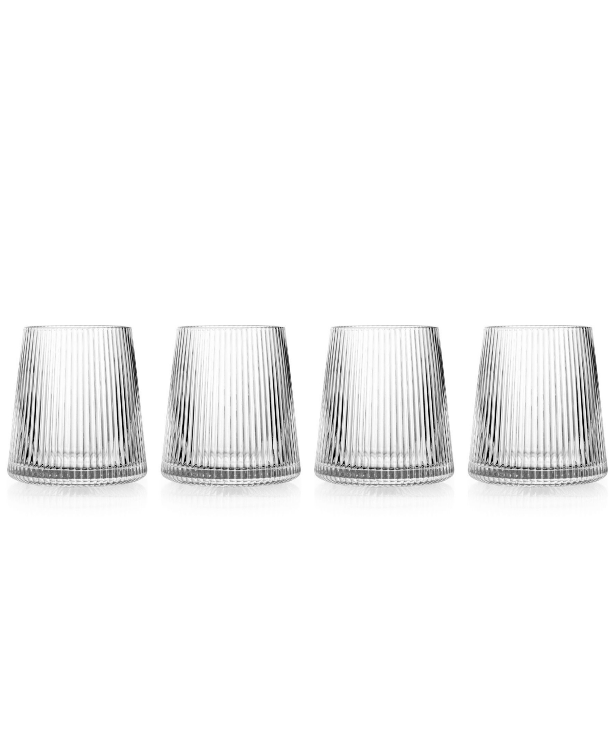 Godinger Sullivan Street Fluted Stemless Wine Glasses, Set Of 4