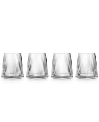 Godinger Sullivan Street Fluted Stemless Wine Glasses, Set of 4 - Macy's