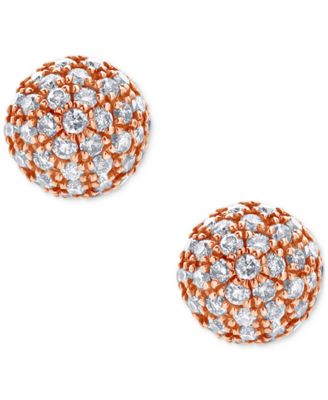 Diamond Small Fireball Stud Earrings (3/8 ct. t.w.) in 10k Rose Gold
