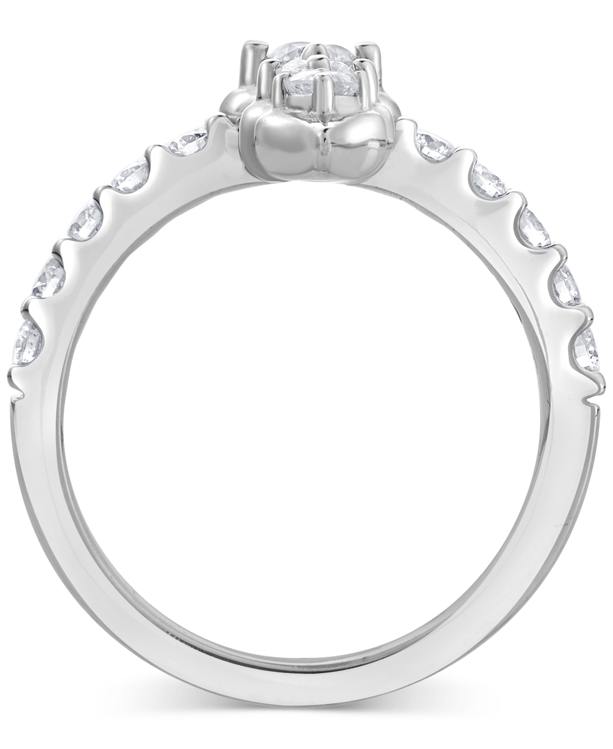 Macy's Diamond Vertical Bar Statement Ring (1 Ct. T.w.) In 14k White Gold In White Gold