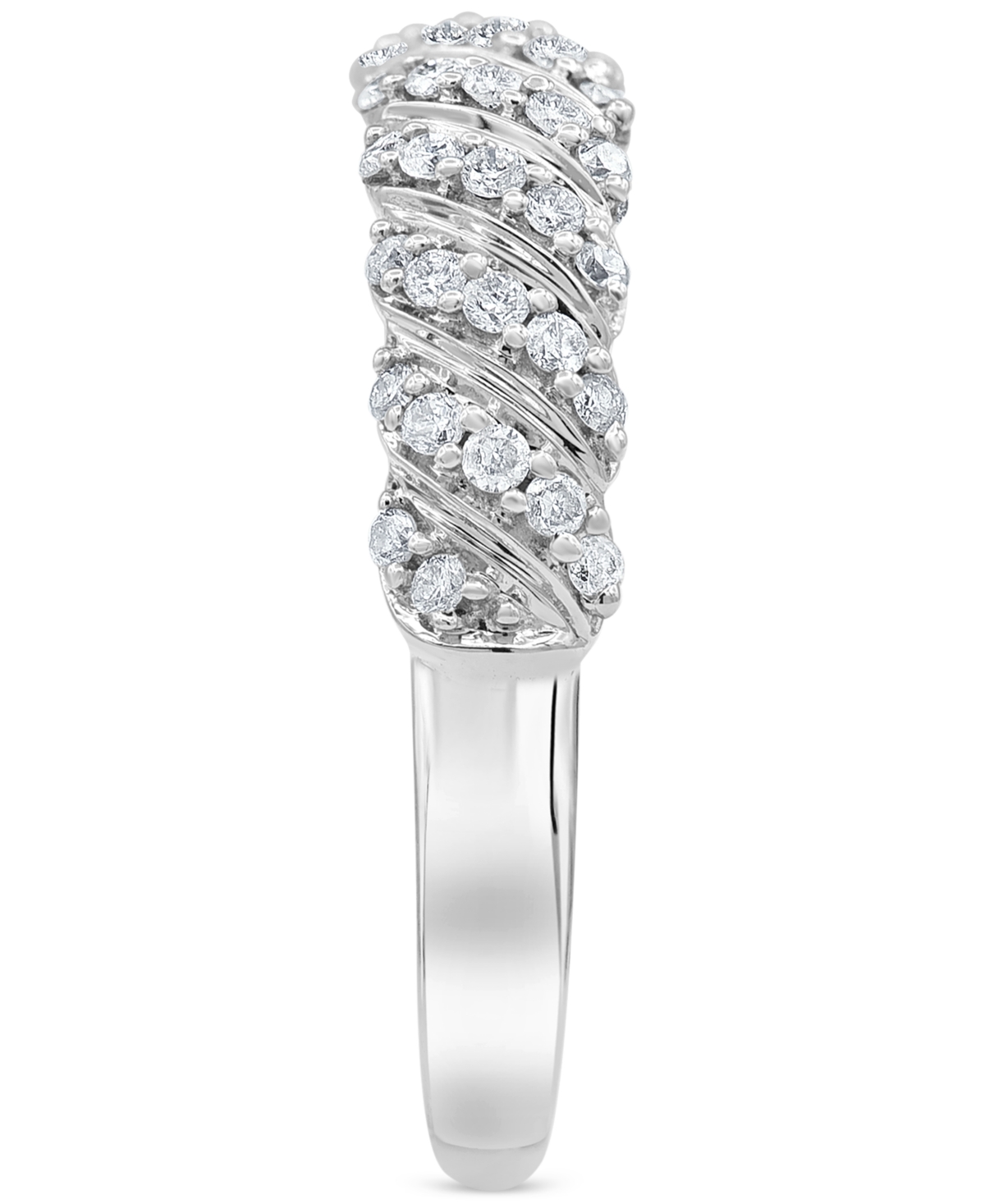 Macy's Diamond Diagonal Row Band (1/4 Ct. T.w.) In 14k White Gold In White Gold