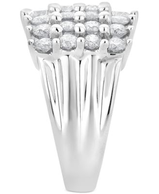Diamond Four Row Statement Ring (3 ct. t.w.) in 14k White Gold