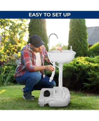 Portable Hand-Wash Sink Station with Foot Pump & Soap Dispenser