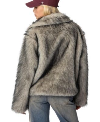 Womens Mob Wife Faux Fur Jacket