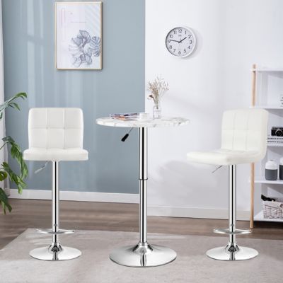 Set of 4 PU Leather Bar Stool Swivel Bar Chair w/ Adjustable Height