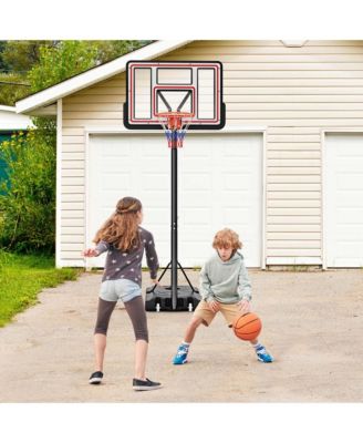 7.4-10 FT Basketball Hoop Outdoor System with 44 Inch Shatterproof PC Backboard