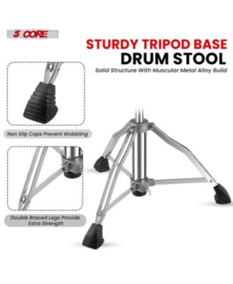 Drum Throne with Backrest Thick Padded Adjustable Guitar Stool Motorcycle Style Saddle Music Chair Seat for Adult Drummers