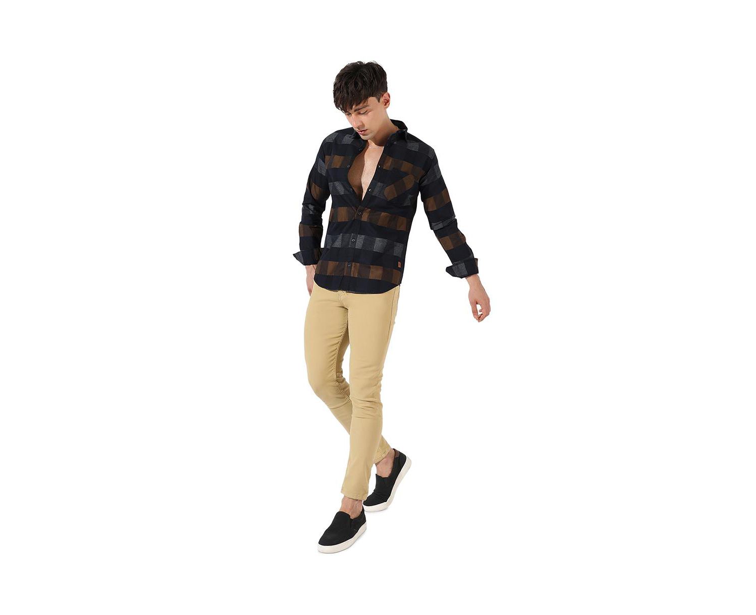 Men's Men Full Sleeve Checkered Casual Shirt