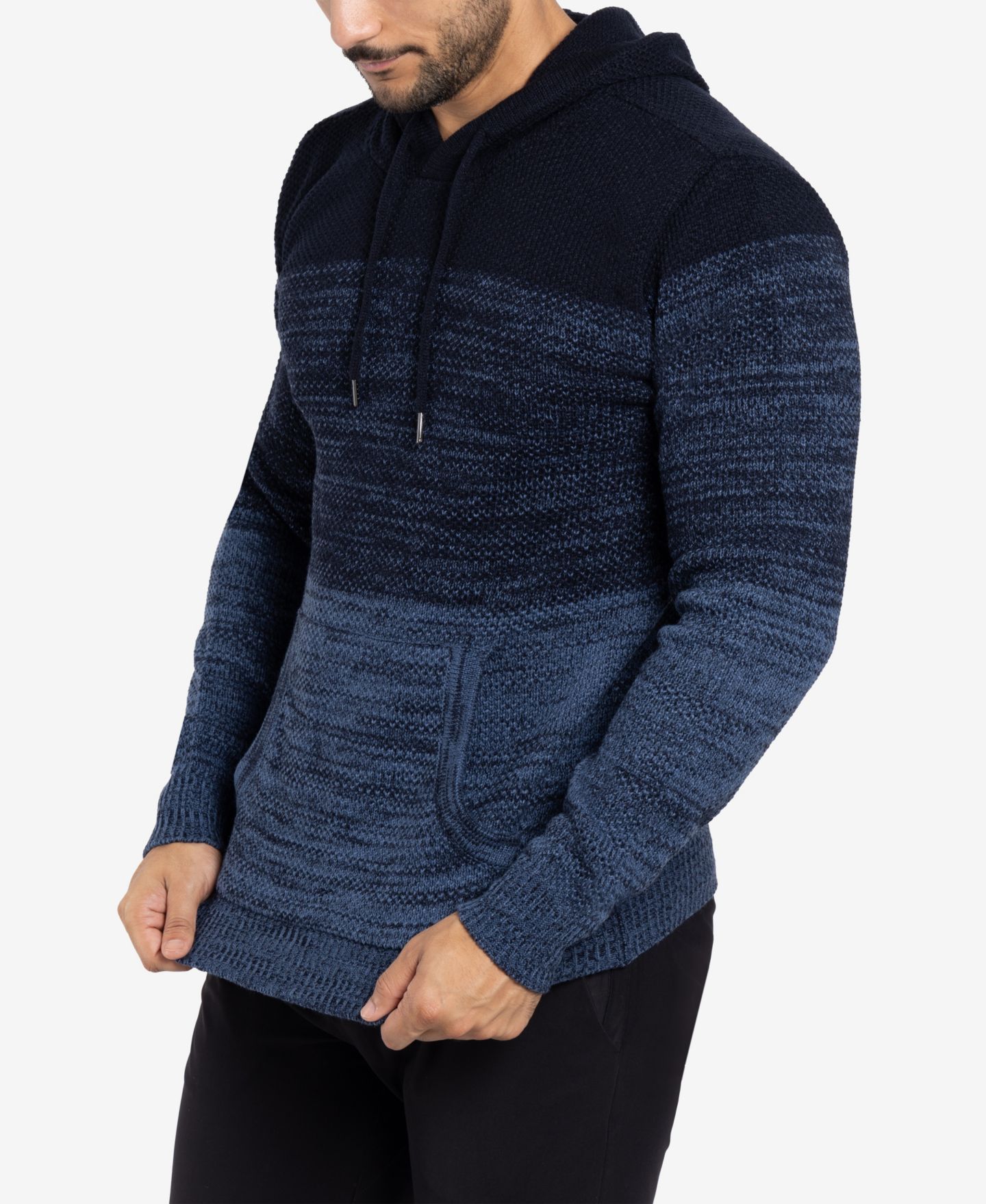 Мужской свитер X-Ray Big & Tall Color Blocked Hooded, цвет: Синий — фото 3