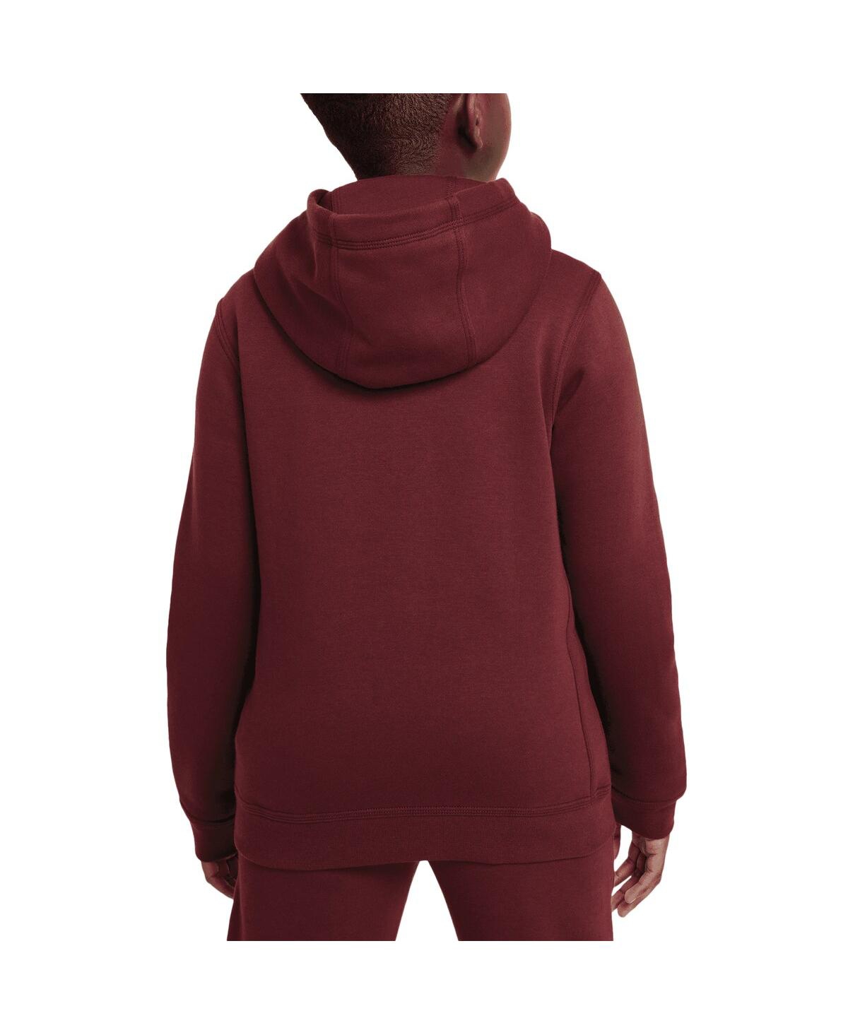 Shop Nike Big Boys And Girls Red Liverpool Club Pullover Hoodie In Maroon