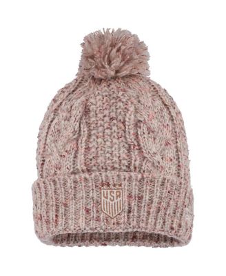 New Era - Women's Tan USWNT Cuffed Knit Hat with Pom