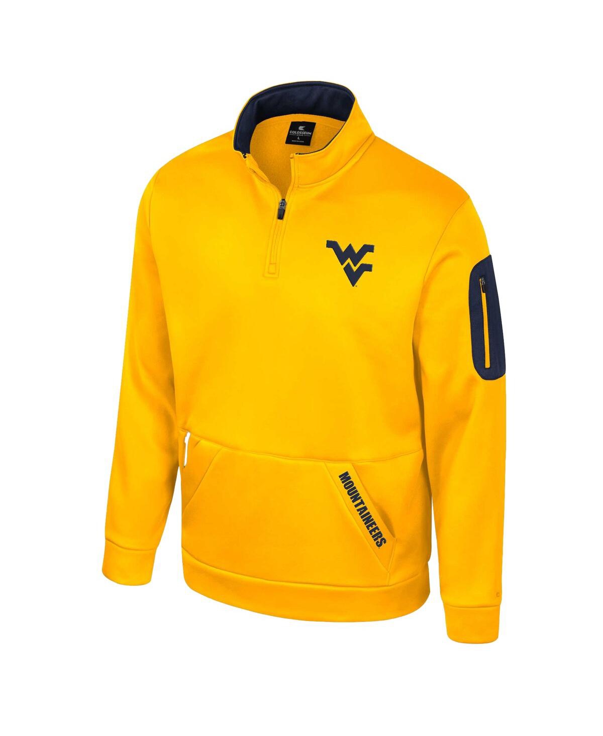 Colosseum Men's Gold West Virginia Mountaineers Mainframe Quarter-zip Fleece Jacket In Gold