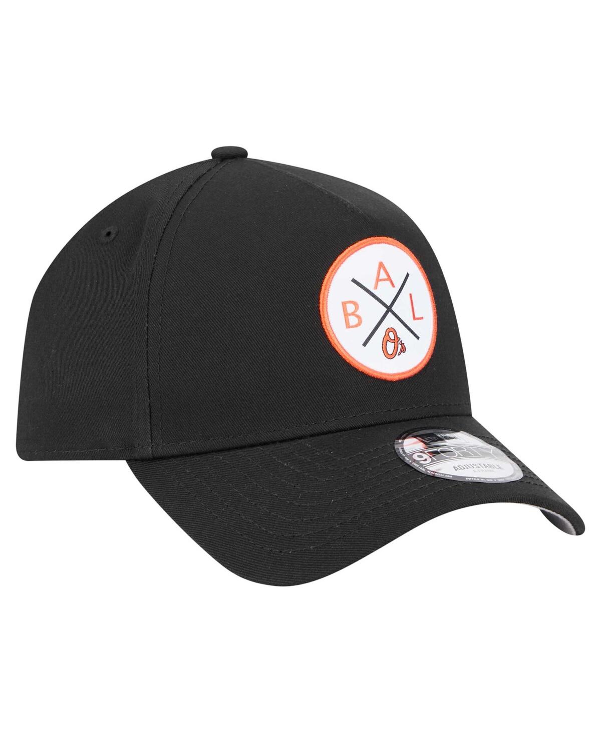 New Era Men's Black Baltimore Orioles 9forty A-frame Adjustable Hat In Black