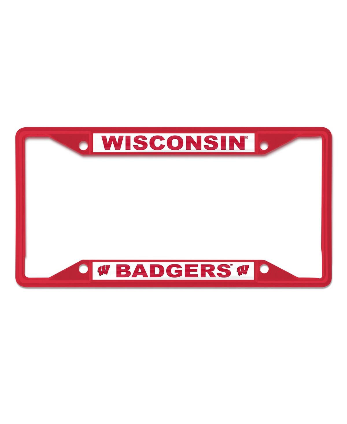 Wincraft Red Wisconsin Badgers Chrome Color License Plate Frame In Red