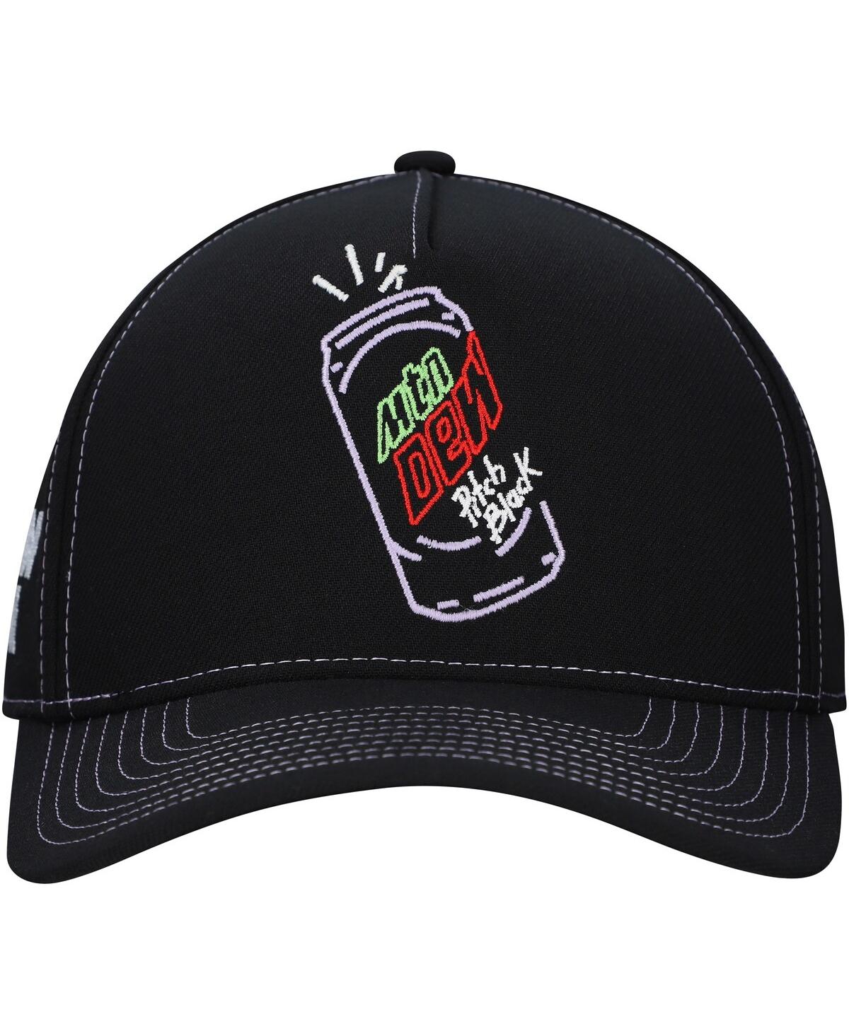 Lids Men's Black Mountain Dew Pitch Black Glow A-frame Adjustable Hat In Black
