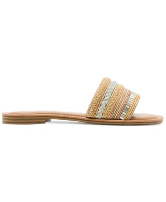 Friendship Embellished Slide Flat Sandals