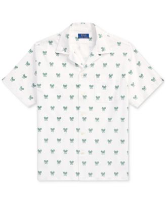 Men's Classic-Fit Racquet-Print Oxford Shirt
