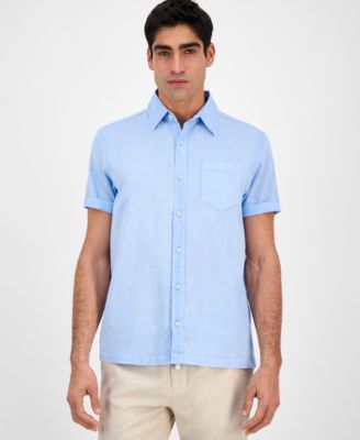 Sun + Stone - Men's Blake Chambray Short Sleeve Button-Front Shirt