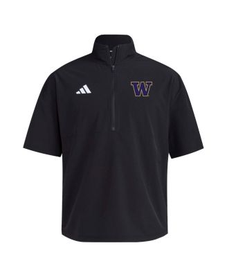 Men's Black Washington Huskies 2024 Half-Zip Short Sleeve Training Jacket