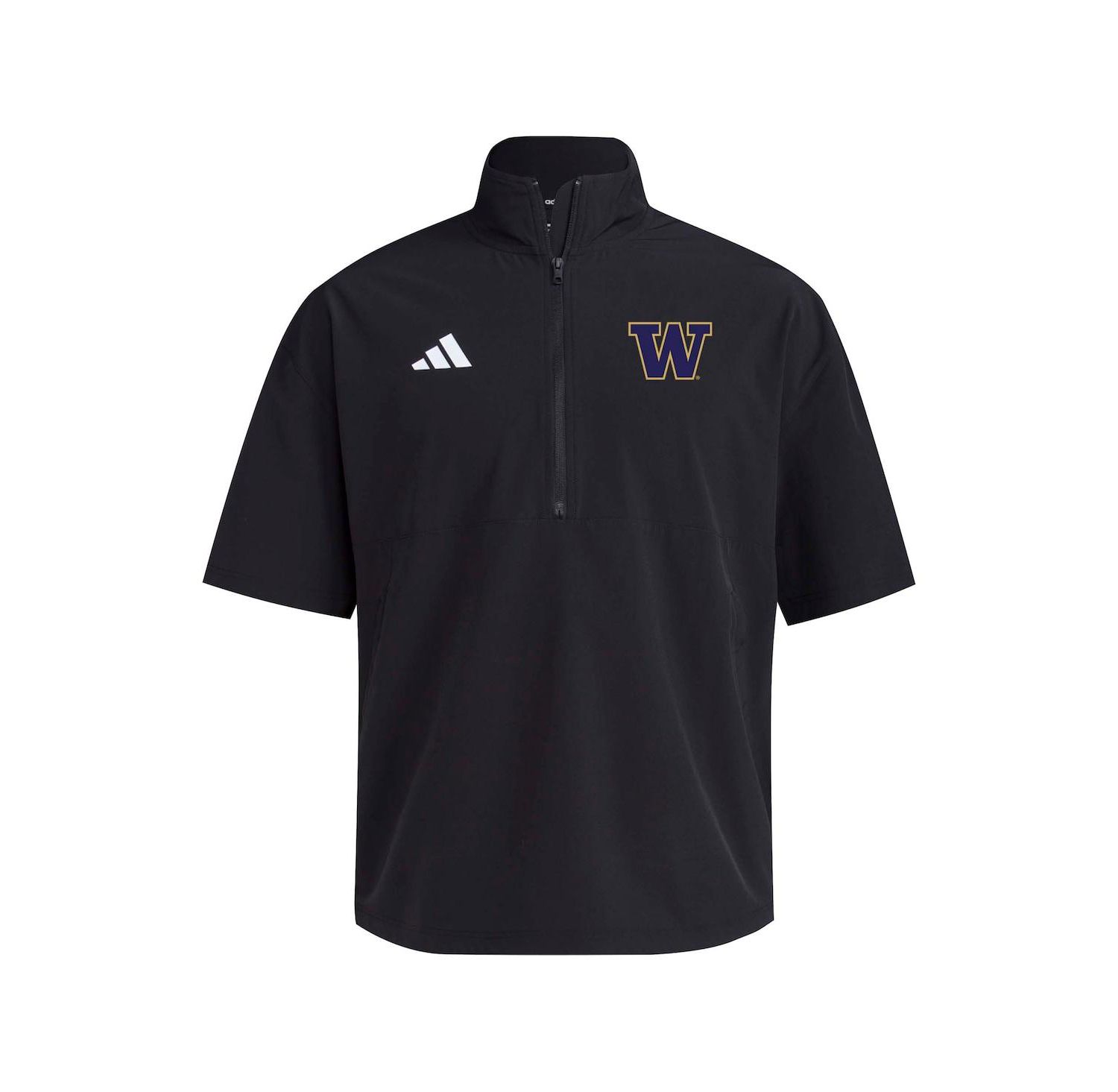 Men's Black Washington Huskies 2024 Half-Zip Short Sleeve Training Jacket