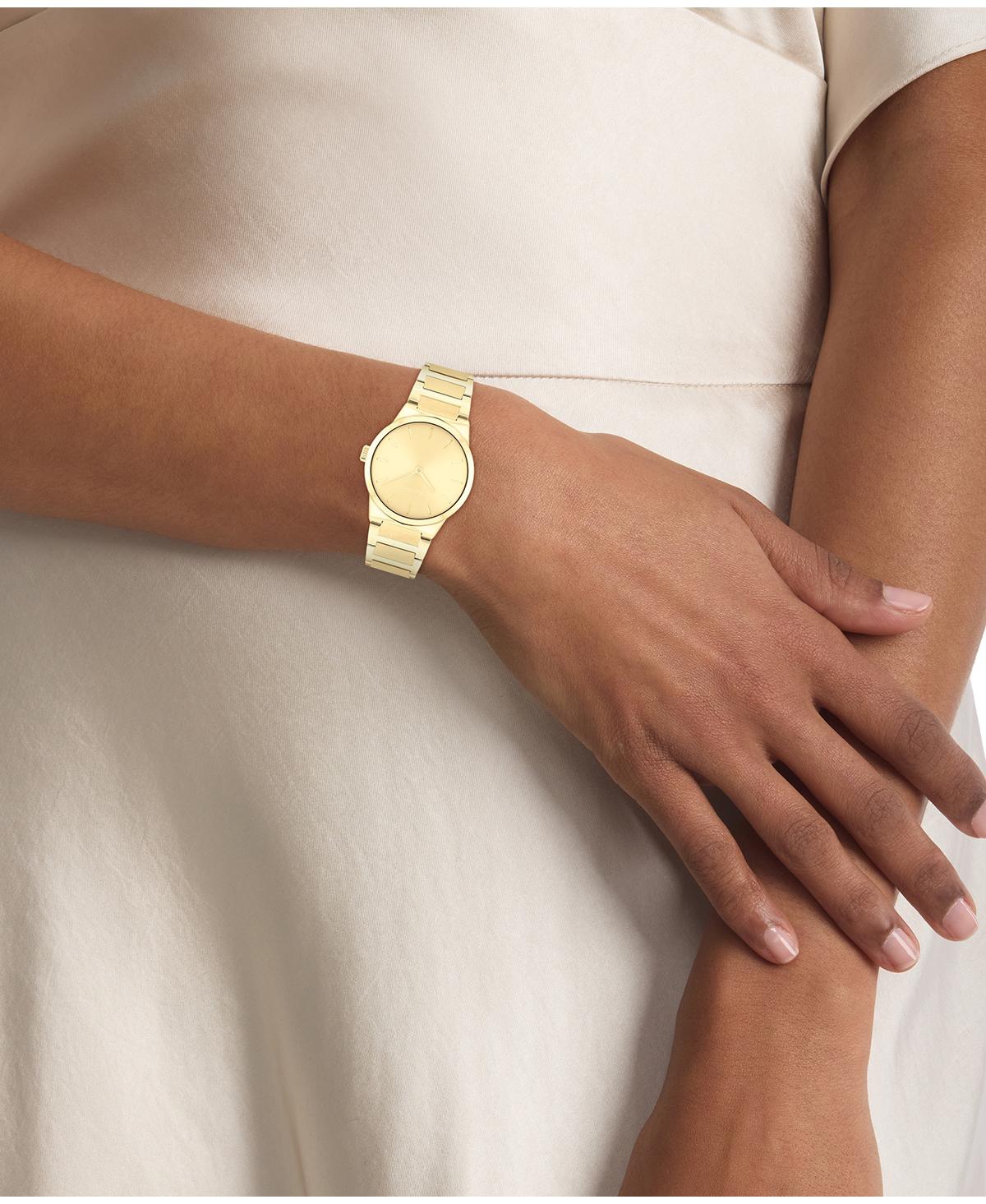 Calvin Klein Women's Minimalist Integrated Link Bracelet 32mm Watch In Gold Tone