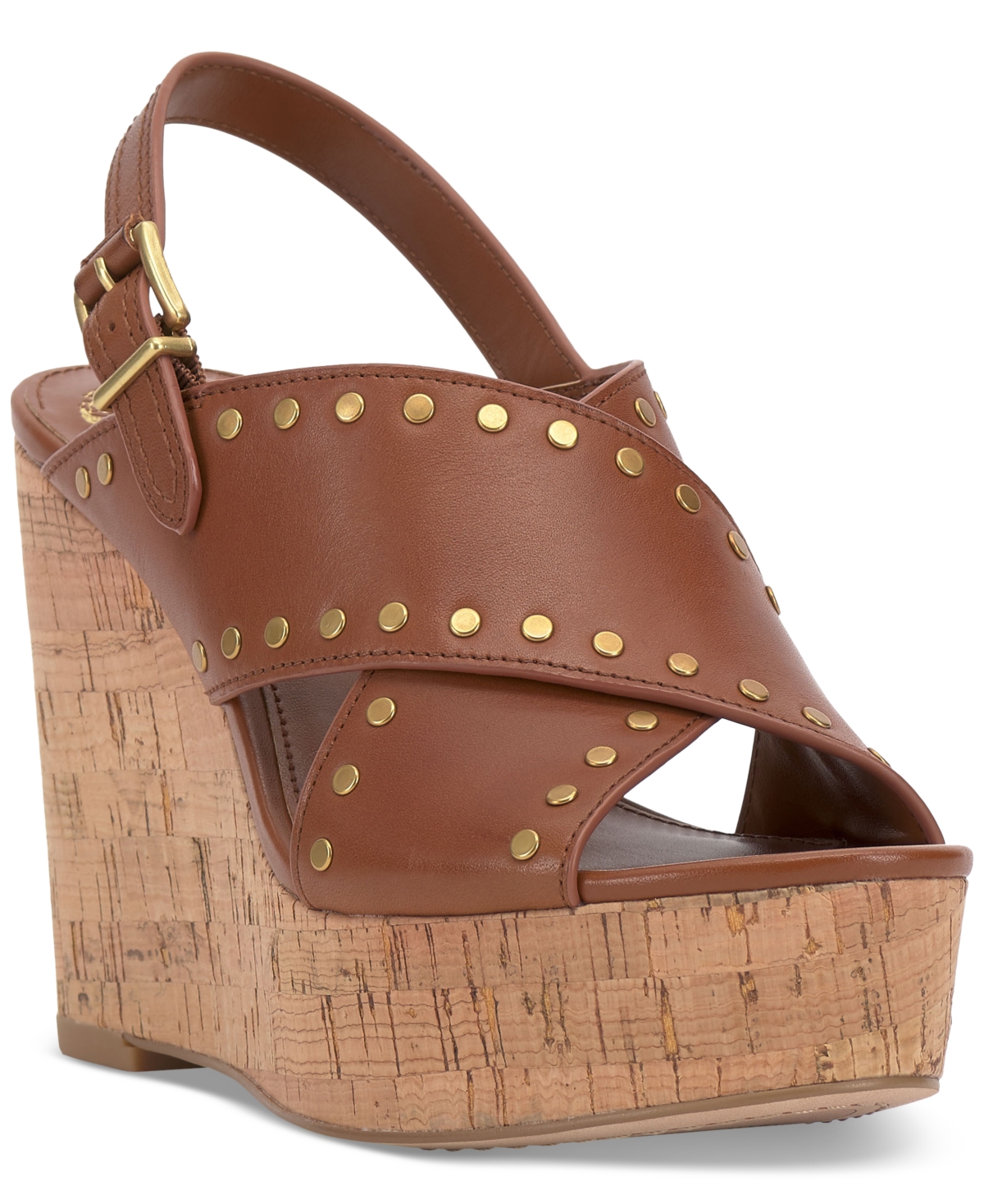 Vince Camuto Ellna Platform Wedge Sandal In Caramello Brown