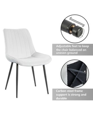  Set of 2  Tufted Velvet Upholstery, Metal Frame   Mid-Century Style, Upholstered Seat Dining Side Chairs