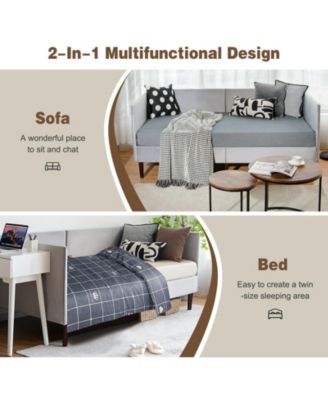 Twin Size Daybed Frame with Sturdy Wooden Slat Support