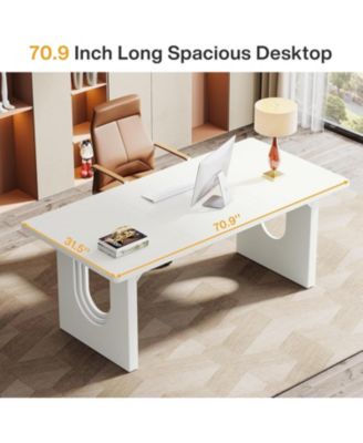 Modern Executive Desk, 70.9" Large Office Computer Desk, Meeting Room Table, Simple Workstation Business Furniture for Home Office