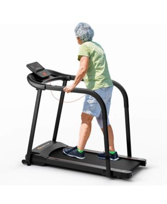 2.5 HP Walking Treadmill with Long Handrails for Seniors Pulse Sensors LED Display