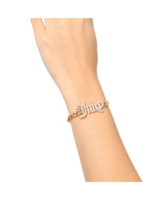 Crystal Script Logo Chain Bracelet