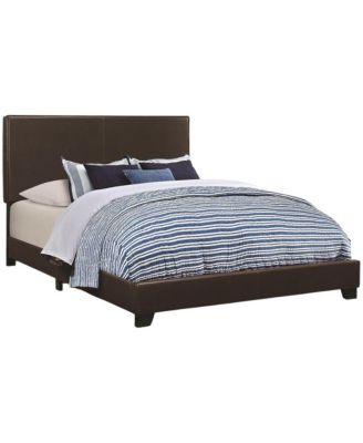 Leather Upholstered Twin Size Platform Bed with Modern Design and Sturdy Support