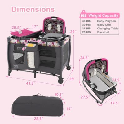 Boys 4 in 1 Convertible Portable Playard Newborn Napper