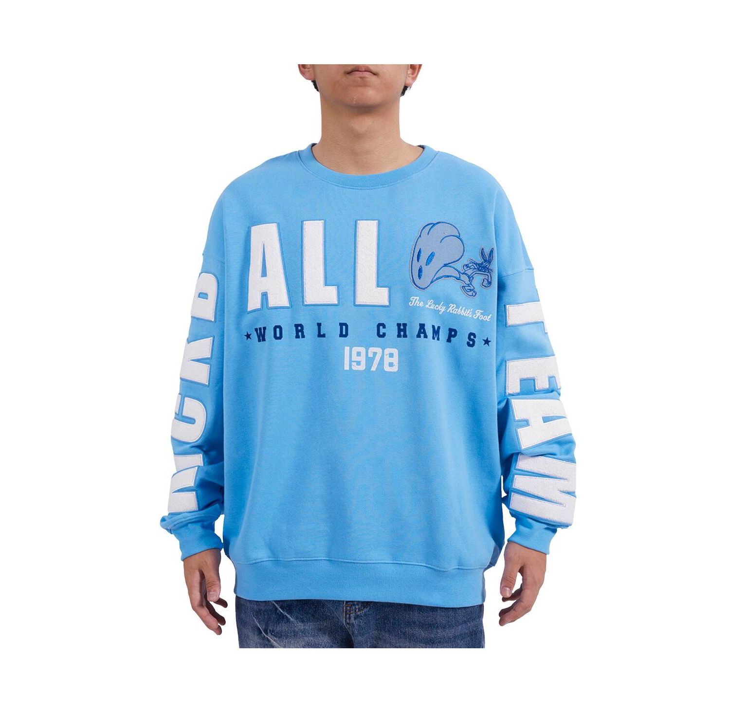 Men's Blue Looney Tunes Kickball Team Pullover Sweatshirt