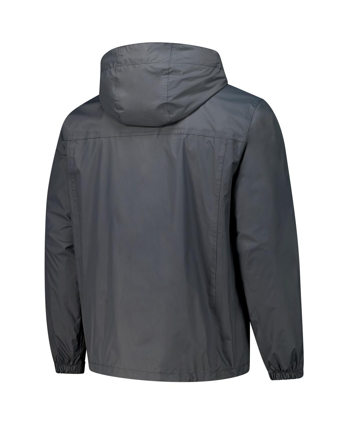 DUNBROOKE MEN'S GRAPHITE BUFFALO BILLS TROPIC WATERPROOF PACKABLE FULL-ZIP HOODIE JACKET 