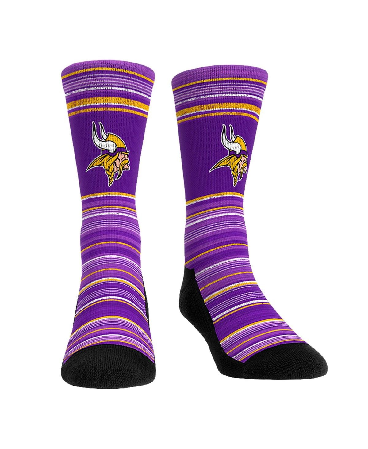 Rock 'em Men's Minnesota Vikings Primary Crew Socks Boxer Briefs Combo Pack In No Color