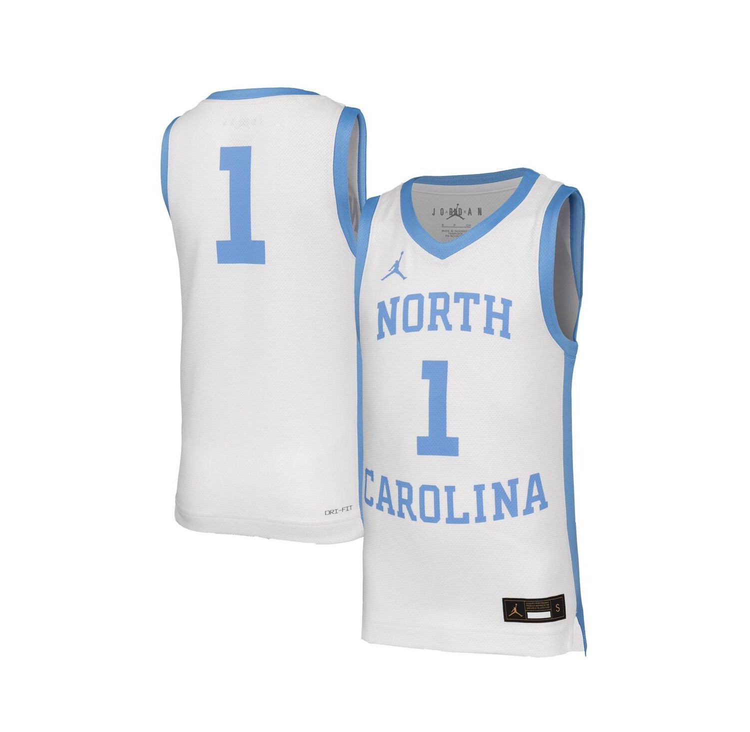 Big Boys and Girls 1 White North Carolina Tar Heels Retro Replica Basketball Jersey