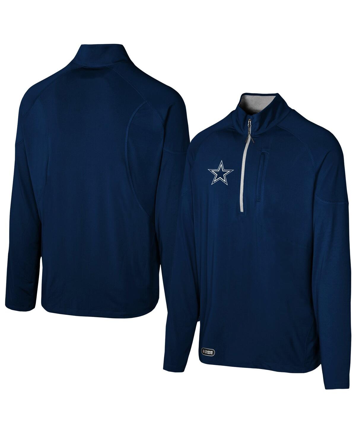 Outerstuff Men's Navy Dallas Cowboys Grind Iron Quarter-zip Top In Navy