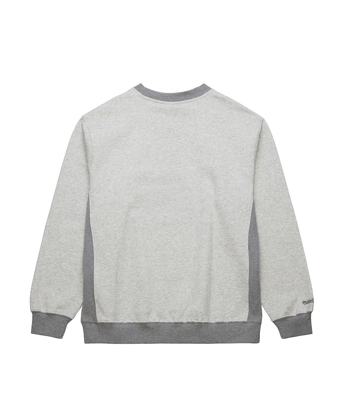 Mitchell & Ness Men's Heather Gray Boston Celtics Vintage Logo Pullover Sweatshirt In Heather Gray