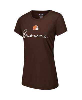 Women's Cleveland Browns Vector T-Shirt Flannel Pants Sleep Set