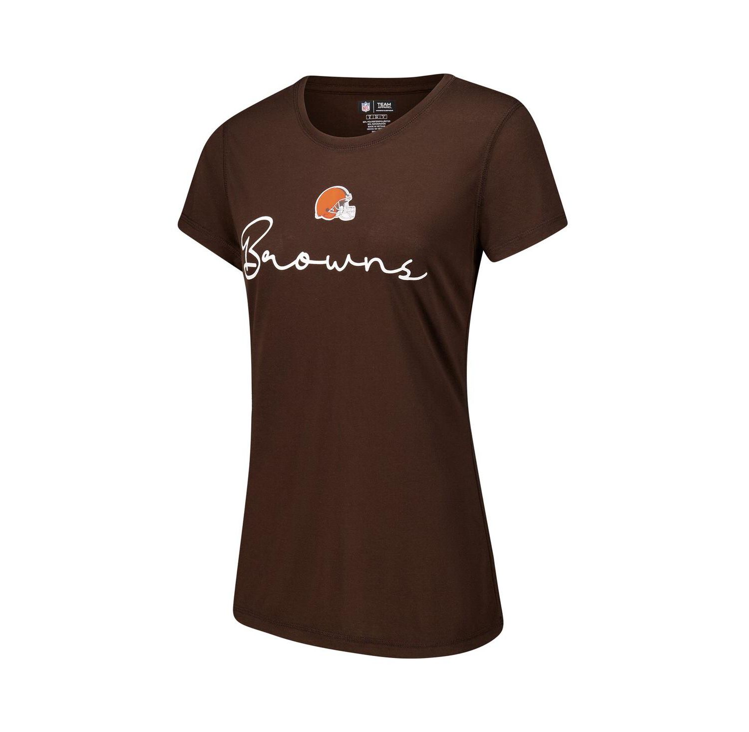 Women's Cleveland Browns Vector T-Shirt Flannel Pants Sleep Set