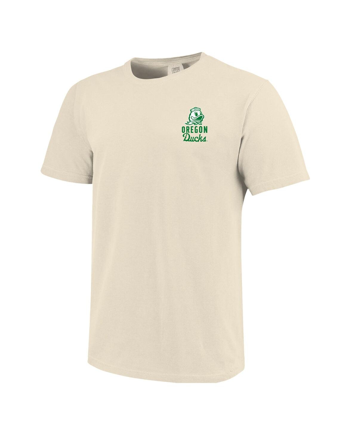 Image One Men's Cream Oregon Ducks Comfort Colors Mascot Overlay T-shirt In Cream
