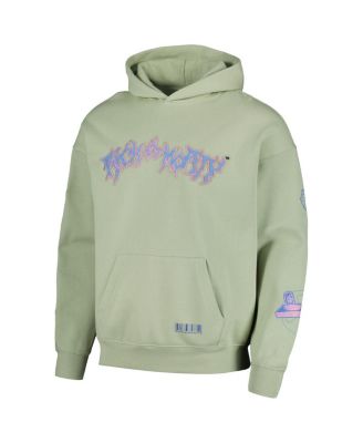 Men's Light Green Rick And Morty '90s Rave Dropped Shoulder Pullover Hoodie