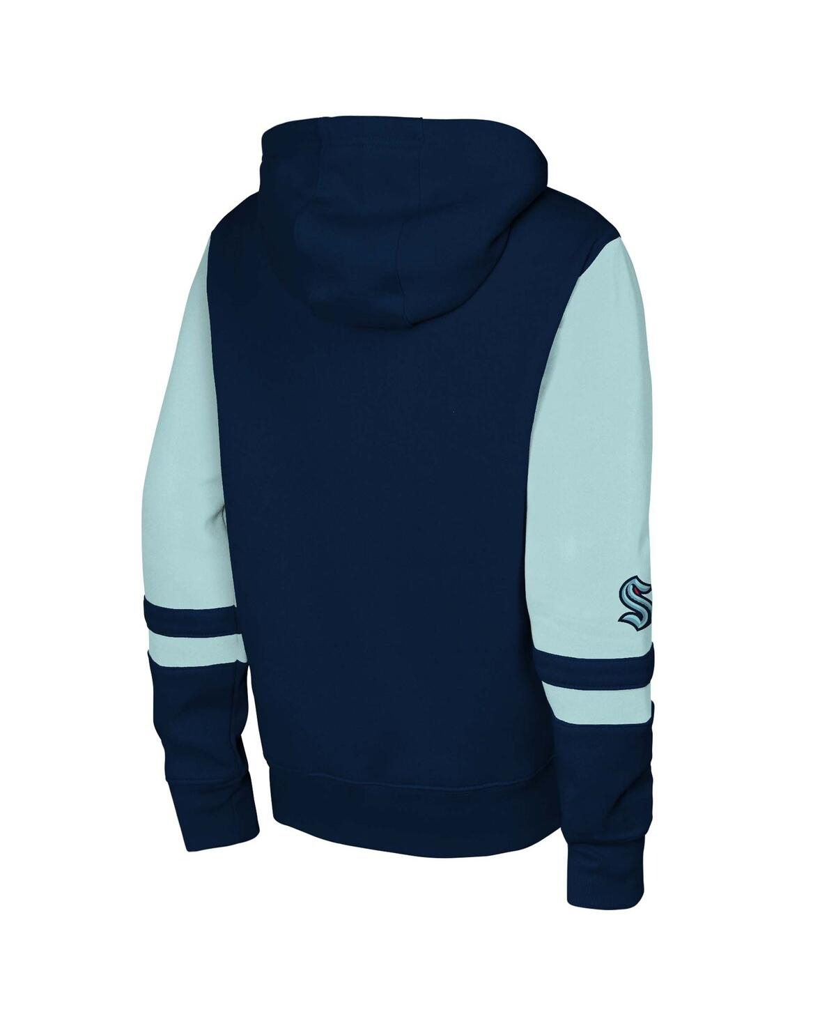 Outerstuff Big Boys And Girls Navy Seattle Kraken Face Off Full-zip Hoodie In Navy