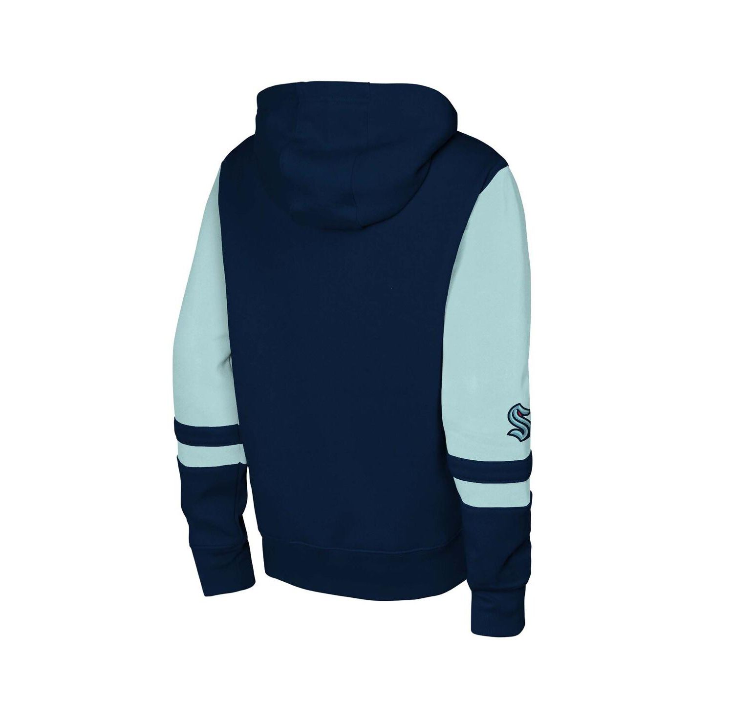 Big Boys and Girls Navy Seattle Kraken Face Off Full-Zip Hoodie