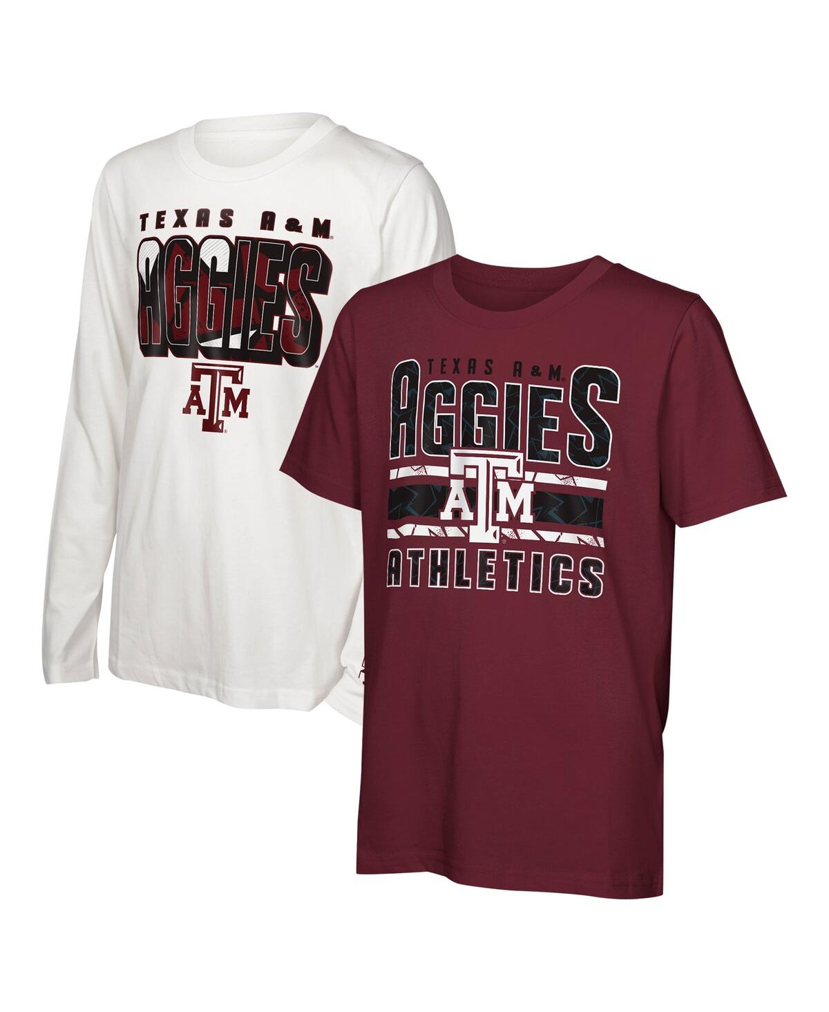 Outerstuff Big Boys And Girls Texas A & M Aggies In The Mix T-shirt Combo Set In Maroon