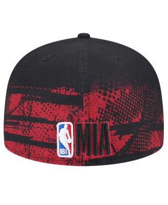 Men's Black/Red Miami Heat Tip-Off 59FIFTY Fitted Hat