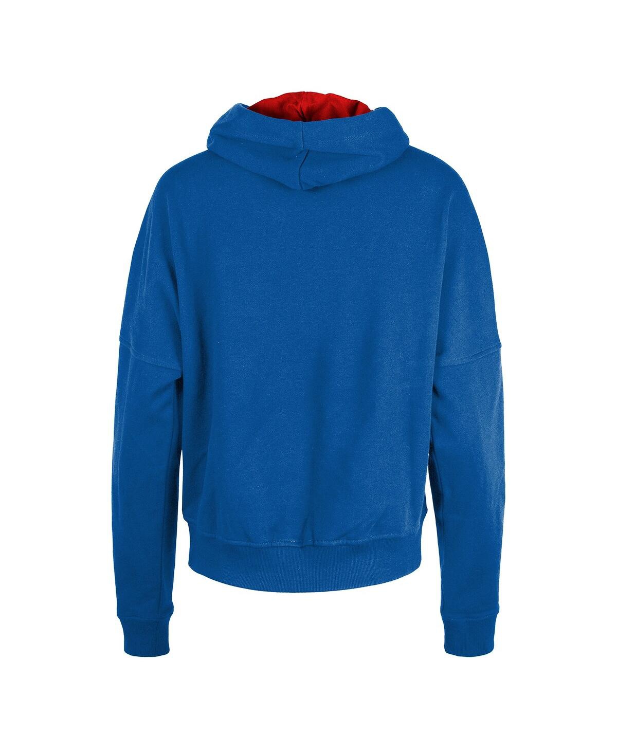 NEW ERA WOMEN'S ROYAL BUFFALO BILLS THROWBACK BOXY PULLOVER HOODIE 